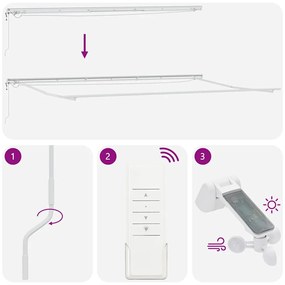 Napernyő tartalmaz Fehér 6 × 3,5 m Fém