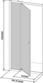 Flexi állítható zuhanyajtó 76-91x185 cm