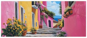 Kép - Rózsaszín sikátor (120x50 cm)