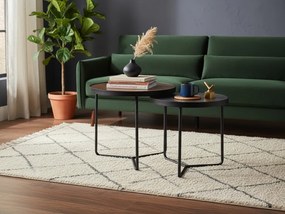 Kisasztalok PENELOPE készlet 2 db Ø 50 cm, barna/fekete