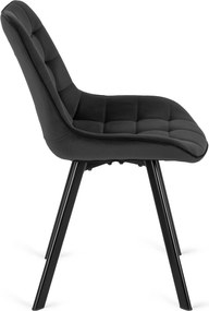 Krzesło RICK Czarne Welurowe