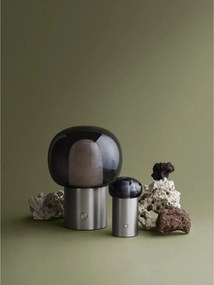 Ezüstszínű alumínium LED asztali lámpa üveg búrával (magasság 32 cm) Iris – Blomus