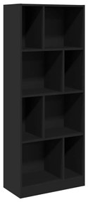 fekete szerelt fa könyvszekrény 57 x 28,5 x 141 cm