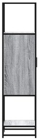 Highboard szürke sonoma 35,5x35x139 cm gépelt fa és fém