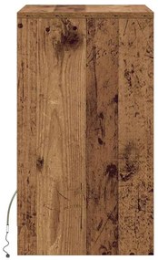 LED Éjjeli Szekrény fiókkal Régi fa 38 x 34 x 61 cm Faanyag