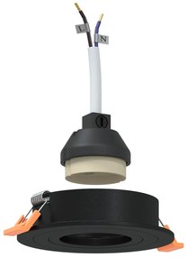 beépített spotlámpák 24 db kerek GU10 fekete Ø91 mm