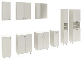 Lucia Fürdőszobai tükrösszekrény MDF előlappal, védőbevonattal Fehér N