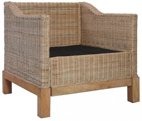 természetes rattanfotel párnákkal
