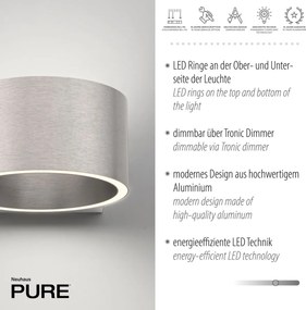Paul Neuhaus modern fali lámpa pure clipse eloxált alumínium pln8561-95