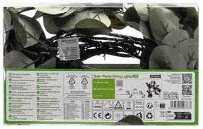 Aigostar - LED napelemes lánc 110 LED/4m IP65 300 mAh meleg fehér eukaliptusz