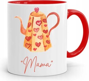 Piros Bögre Ajándék Anyukáknak Anya nyomott mintával