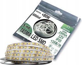 Erős 12V 16W/m Prémium Led szalag 2835 600 IP20 5m