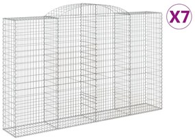 7 db íves horganyzott vas gabion kosár 300x50x180/200 cm