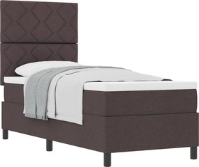 vidaXL Boxrugós ágy matracmal Sötét Barna 80 x 200 cm szövet