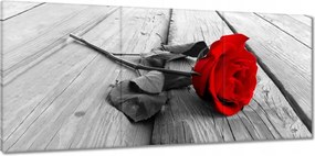 Vászonkép 150x70 Vörös rózsa a hídon