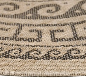 Fekete-bézs kerek kültéri szőnyeg ø 80 cm Comilla – Ayyildiz Carpets