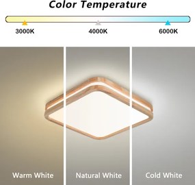 Brilagi - Dimmelhető MOLINA SQUARE LED/48W/230V lámpatest, tölgy, 40x40 cm + távirányító