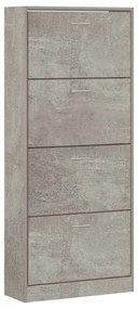 betonszürke szerelt fa cipőszekrény 63x24x147 cm