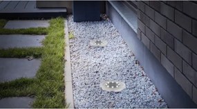 Globo 33414 Solar lámpa rozsdamentes acél, fekete műanyag, átlátszó, csúszókapcsoló, beépített elem AA 300mAh 1.2V, IP44, ø: 118mm, M: 130mm, 2 db-os kiszerelés, 8x LED 0.1W 3V, fehér fényű