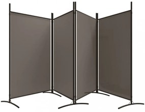 4 paneles antracitszürke szövet térelválasztó 346x180 cm