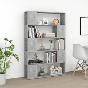 betonszürke térelválasztó könyvszekrény 100x24x155 cm