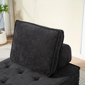 CALMERO kinyitható, multifunkciós kanapé - fekete