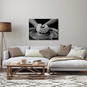 Fekete-fehér kép - kerámia gyártás (70x50 cm)