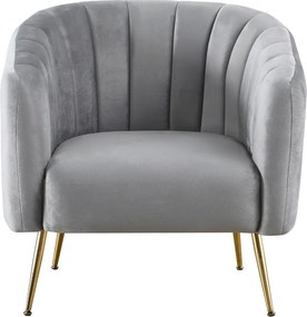 Design fotel, szürke Velvet szövet/gold króm-arany, BAGY