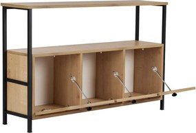 Világos natúr színű konzolasztal tölgyfa dekorral 29,5x120 cm Solace – Kalune Design