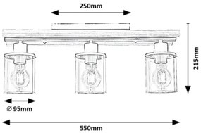 Rabalux 71083 - NIYLAH 3xE27/230V mennyezeti lámpa