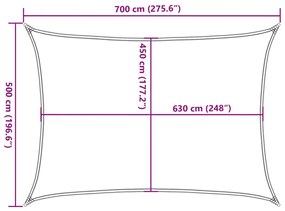 piros HDPE napvitorla 160 g/m² 5 x 7 m