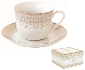 R2S.1182FESV Porcelán reggelizőcsésze+alj 370ml dobozban, Festive