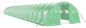 zöld acélvázas melegház 88 m² 22 x 4 x 2 m