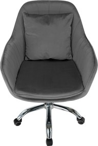 Irodai fotel, szürke Velvet anyag/króm, KLIAN