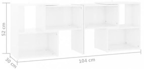 fehér szerelt fa TV-szekrény 104 x 30 x 52 cm
