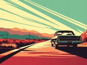 Poszter 20x15cm Út a sivatagon át