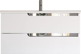 Piramida EURIDIKA fali / álló fürdőszobabútor - műmárvány mosdóval - 2 fiókos - 100 x 48 x 53 cm