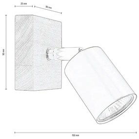 Spot-Light DO2910151 - Fali spotlámpa MANARA 1xGU10/5W/230V fenyő