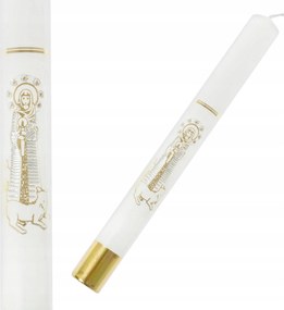 Gyertya Gromnica fehér aranyozott gyertya Gromnica Szűz Máriával kicsi 30 cm