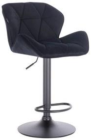 HR111W Fekete modern velúr szék fekete lábbal