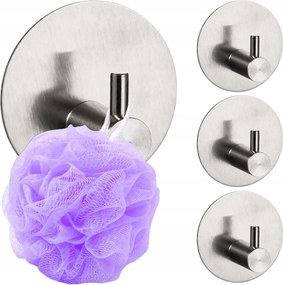 Fürdőszobái Akasztó Ezüst Rozsdamentes Acél Kerek Öntapadós Akasztó