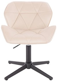 HR111CROSS Krémszínű modern velúr szék fekete lábbal