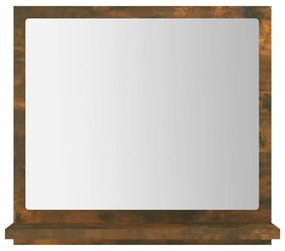 füstös tölgy színű szerelt fa fürdőszobatükör 40x10,5x37 cm