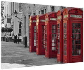 Kép - Londoni telefonfülkék (90x60 cm)