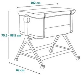 Lionelo - 3 az 1-ben LEONIE PLUS gyerekágy, szürke