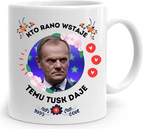 Donald Tusk Bögre Platform Aki Reggel Felkel fényképes nyomtatással