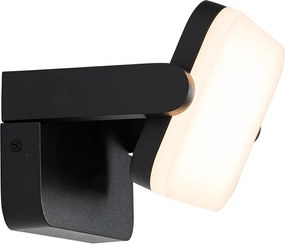 Kültéri fali lámpa fekete, beépített LED-del, állítható - Kamile