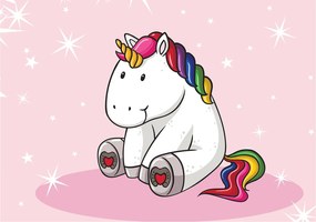 Fotótapéta Unikornis csillagok rózsaszín gyerekszobába 416x254 +ragasztó