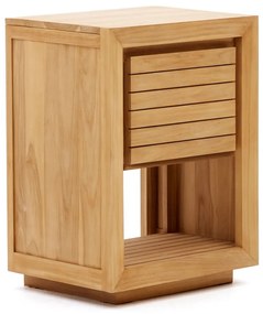 Natúr színű alacsony teakfa mosdó alatti szekrény 60x80 cm Saula – Kave Home