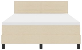 vidaXL Ágykeret Matrac és LED Világítással Krém Színben 140x200 cm Szövet